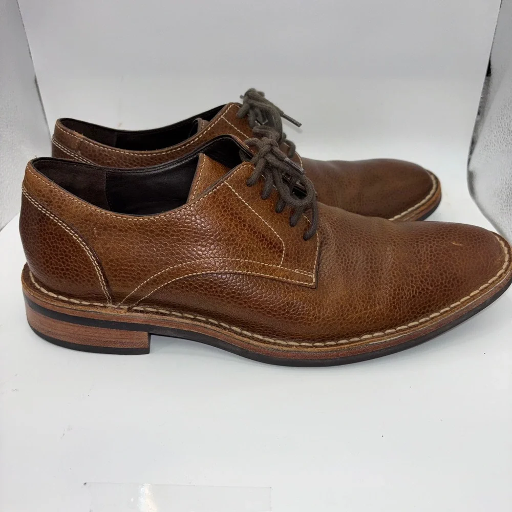 Cole Haan Air Giraldo Derby Brown Pebbled Leather Nike Air C08690 Mens 9.5M